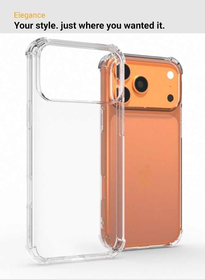 غطاء حماية مقاوم للصدمات لهاتف Apple iPhone 17 Pro – شفاف للغاية، متين مع فتحات دقيقة – حماية من الخدوش والغبار وبصمات الأصابع – غطاء خلفي من السيليكون الشفاف لهاتف Apple iPhone 17 Pro. - Image 4